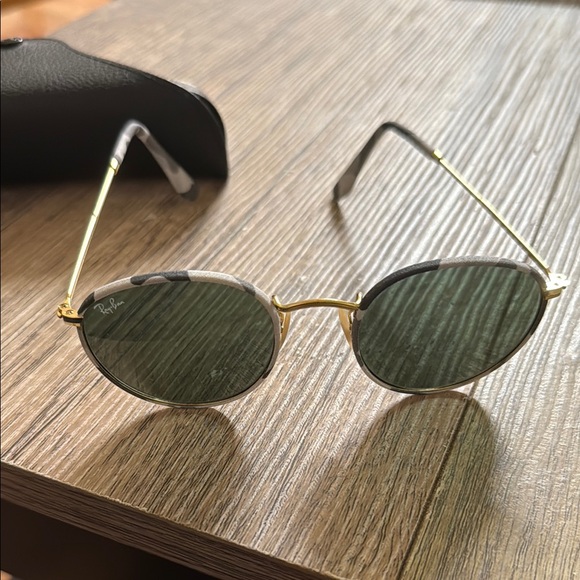 Ray-Ban Accessories - Ray-Ban Gold Frame Sunglasses with Green Lenses